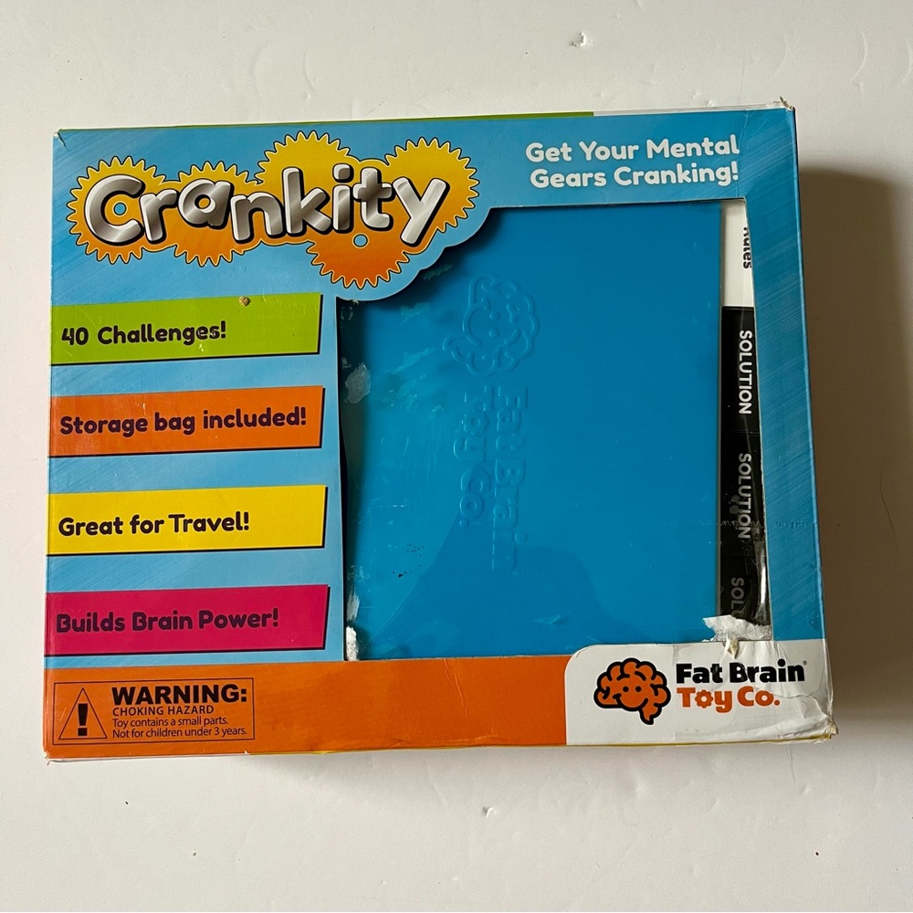 Fat Brain Toys Crankity Brain Teaser Gear Puzzle Sealed 40 Puzzles Challenges